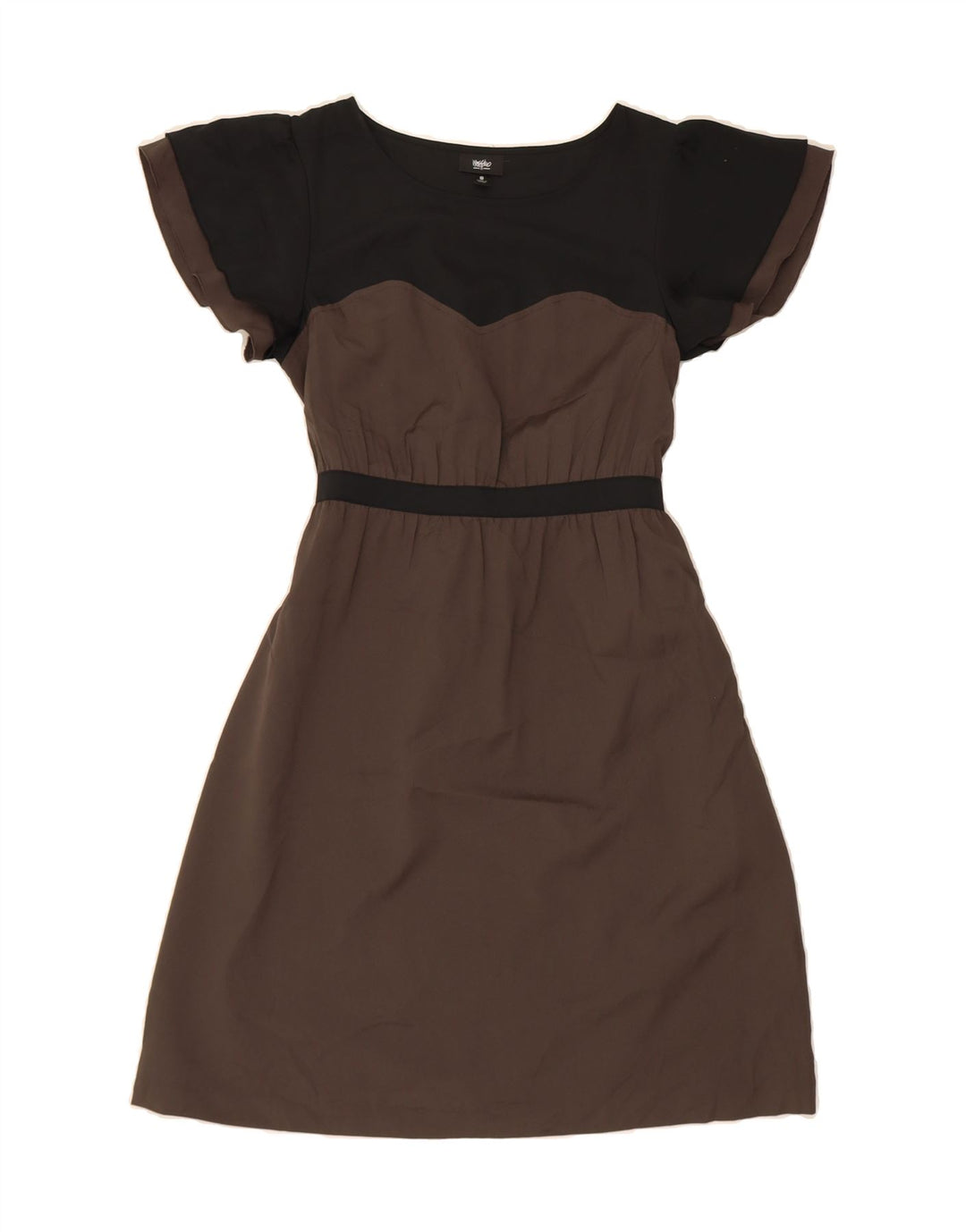 MOSSIMO Womens A-Line Dress UK 10 Small Brown Colourblock Polyester Vintage Mossimo and Second-Hand Mossimo from Messina Hembry 