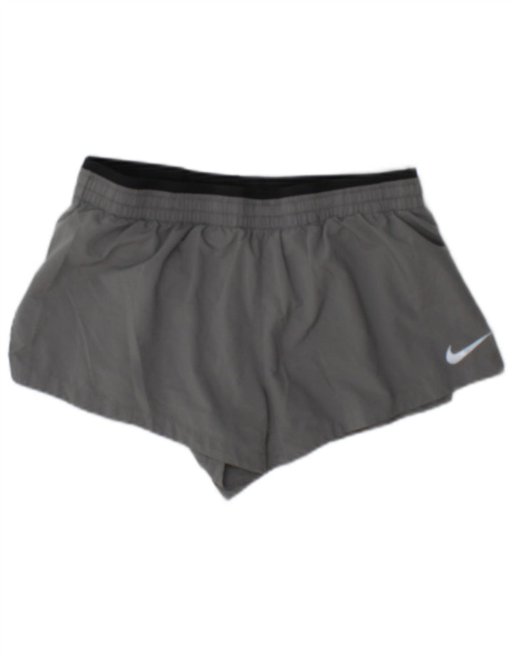 Pantaloncini sportivi Nike Dri Fit da donna UK 10 piccoli poliestere grigio