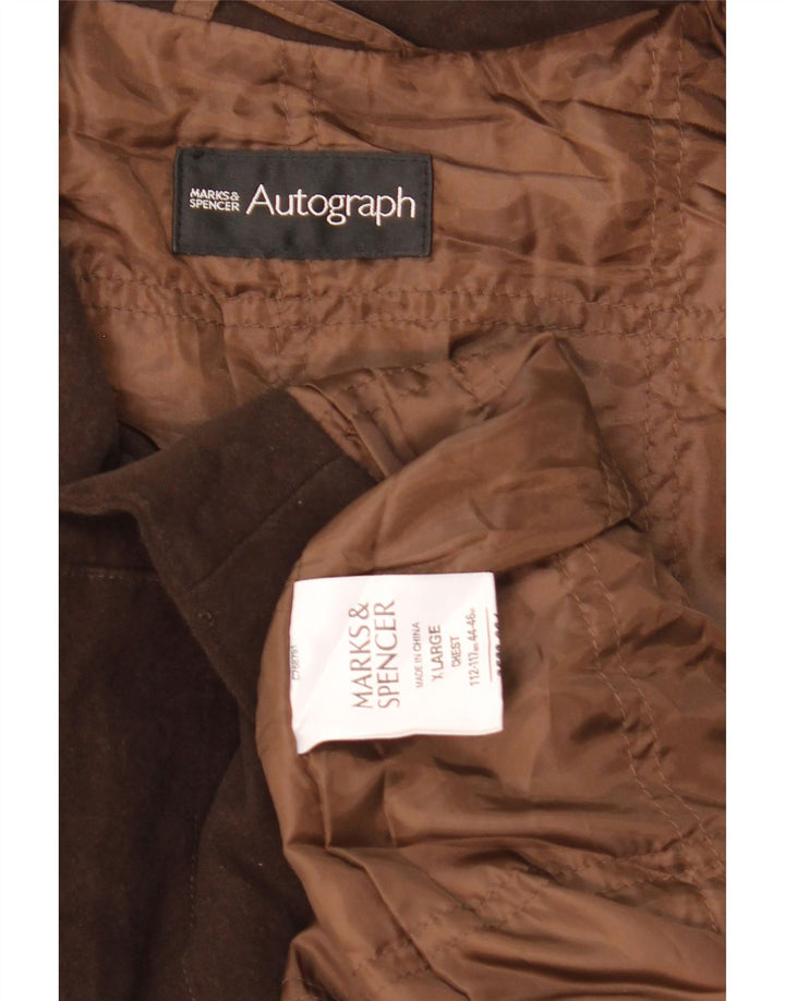 Giubbotto bomber autografo da uomo Marks & Spencer UK 42 XL cotone marrone