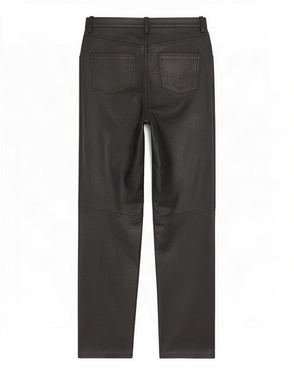 Pantaloni dritti in pelle da donna Hyde UK 14 Large W32 L30 neri