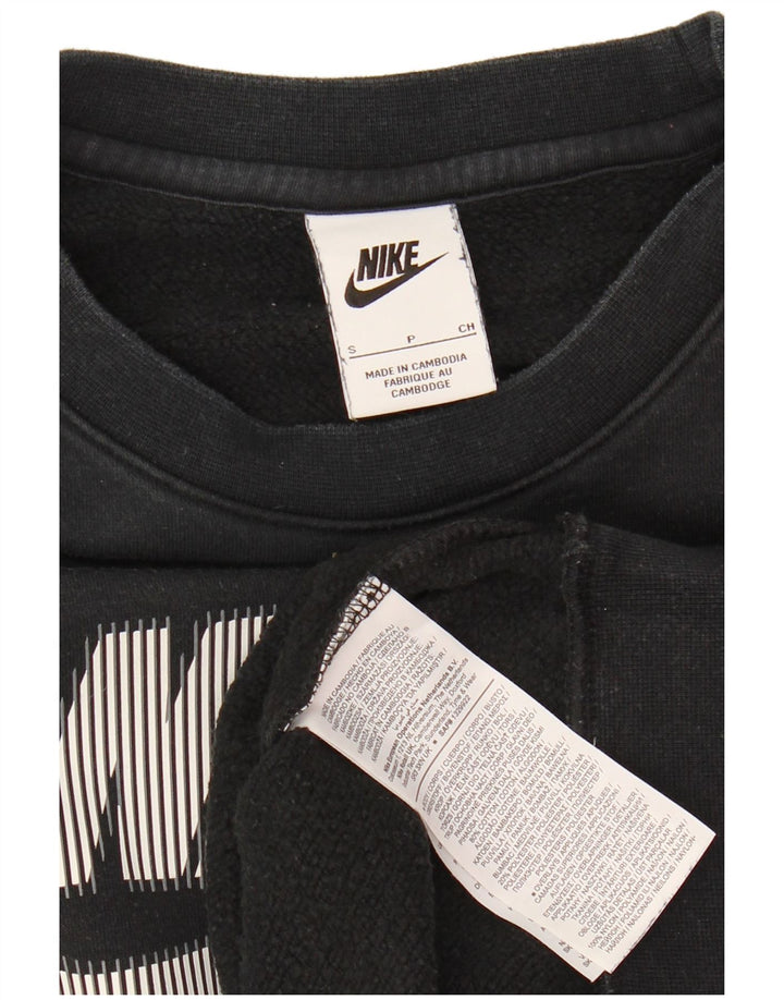 Felpa grafica Nike da uomo, maglione piccolo, cotone nero