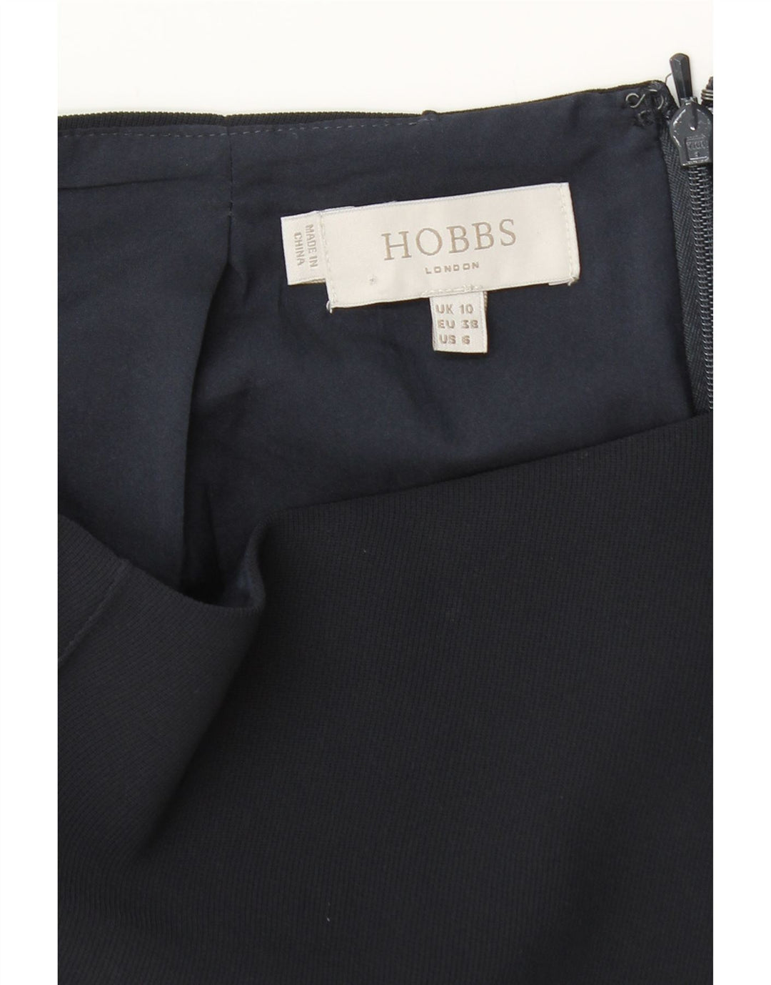 Gonna a tubino da donna Hobbs UK 10 piccola W28 poliestere blu navy