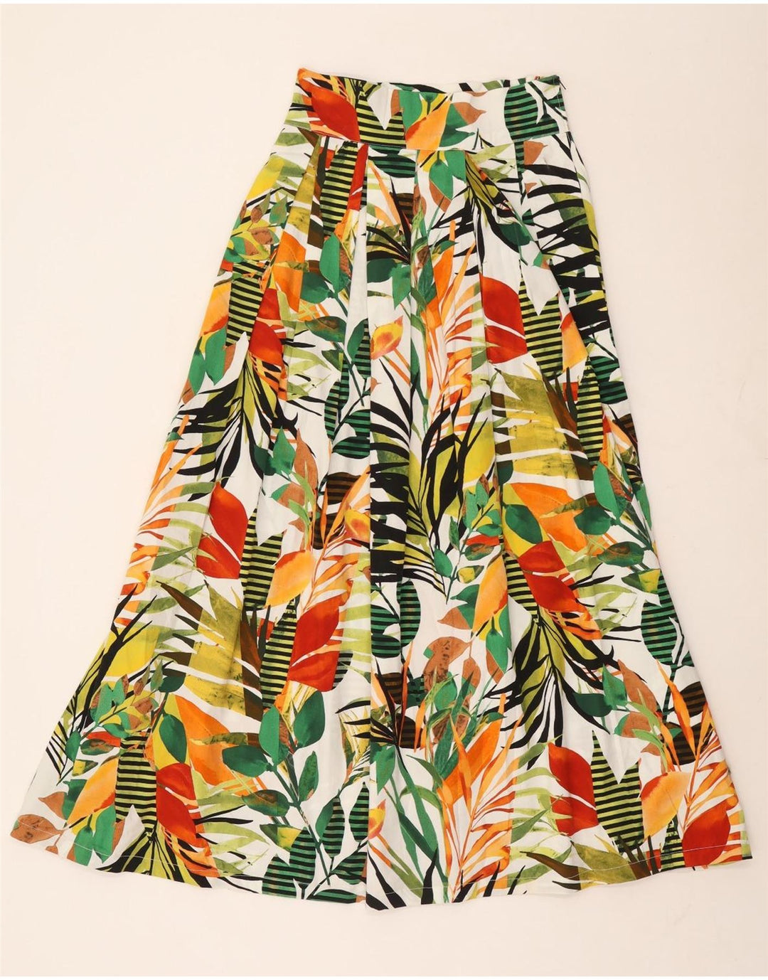 Gonna a trapezio da donna vintage W26 piccolo floreale multicolore