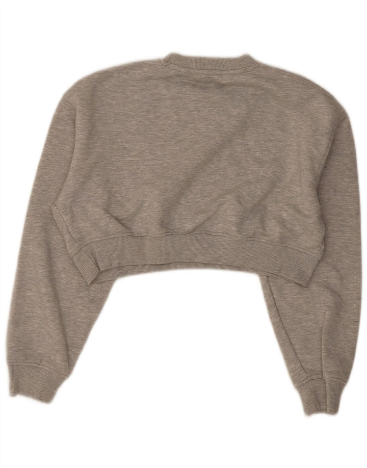 Felpa corta da donna Zara UK 14 Poliestere grigio medio