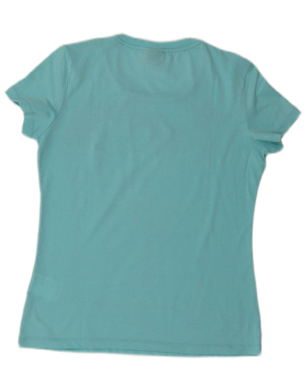 T-shirt grafica da donna Lotto Top UK 14 grande cotone blu
