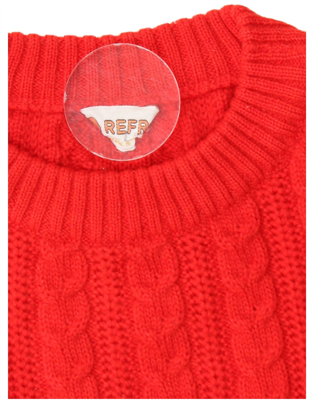 Maglione maglione girocollo vintage da uomo piccolo rosso