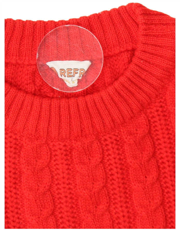 Maglione maglione girocollo vintage da uomo piccolo rosso