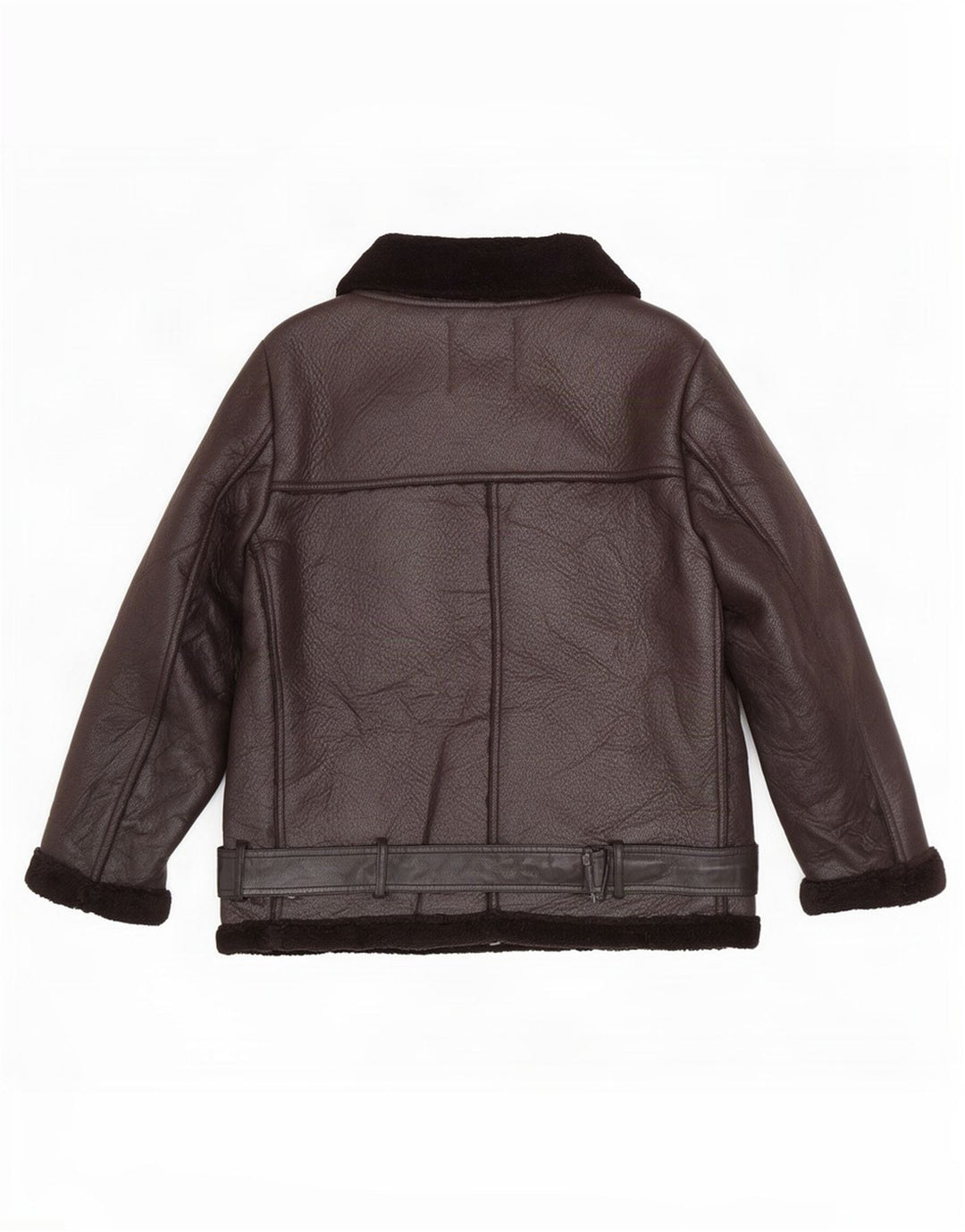 Giacca da motociclista in ecopelle Sherpa da donna Zara UK 14 poliestere nero medio