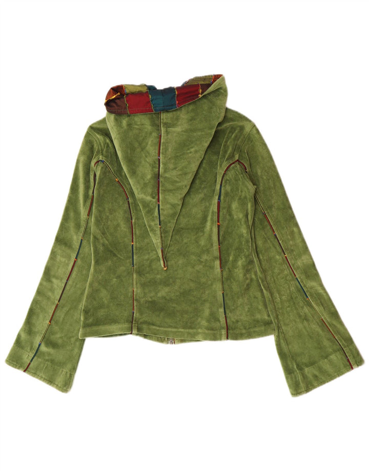 Maglione con cappuccio e zip da donna Chapati Design Berlin EU 38/40 Verde medio