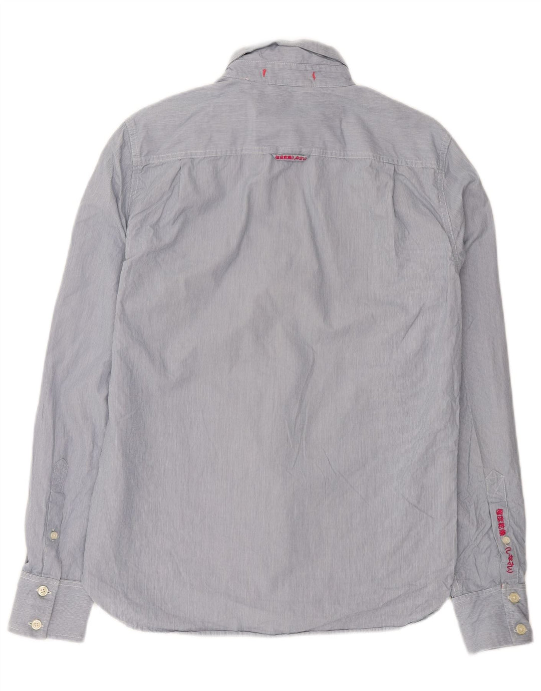 Camicia da uomo Superdry in cotone gessato blu medio