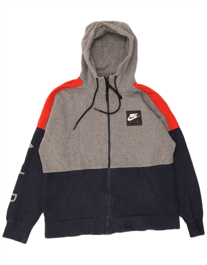 NIKE Felpa con cappuccio e zip grafica da uomo, grande, multicolore, color block