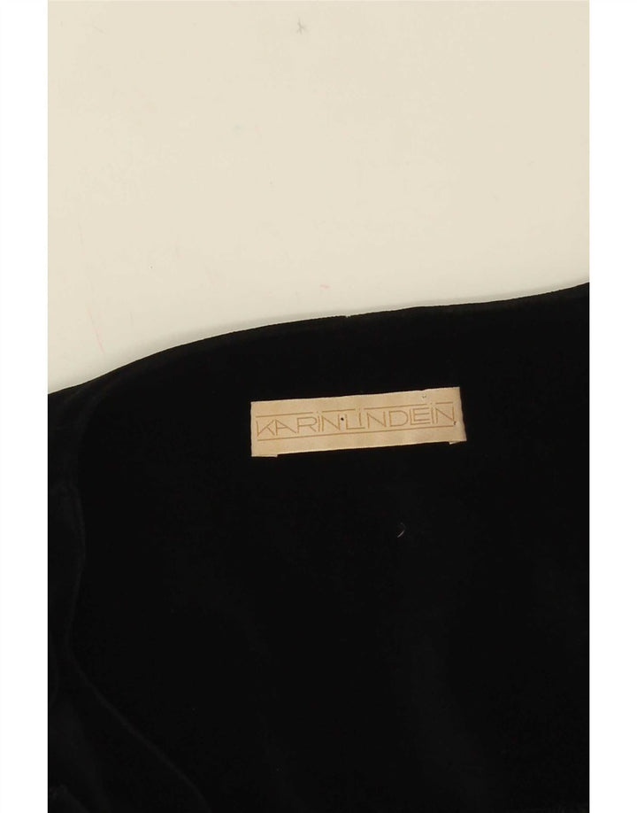 Giacca blazer vintage da donna con maniche a 3/4 e 5 bottoni UK 14 media nera