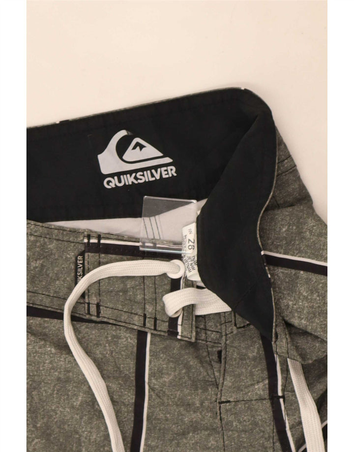 Pantaloncini da bagno da uomo Quiksilver Small Grey Check in poliacrilico