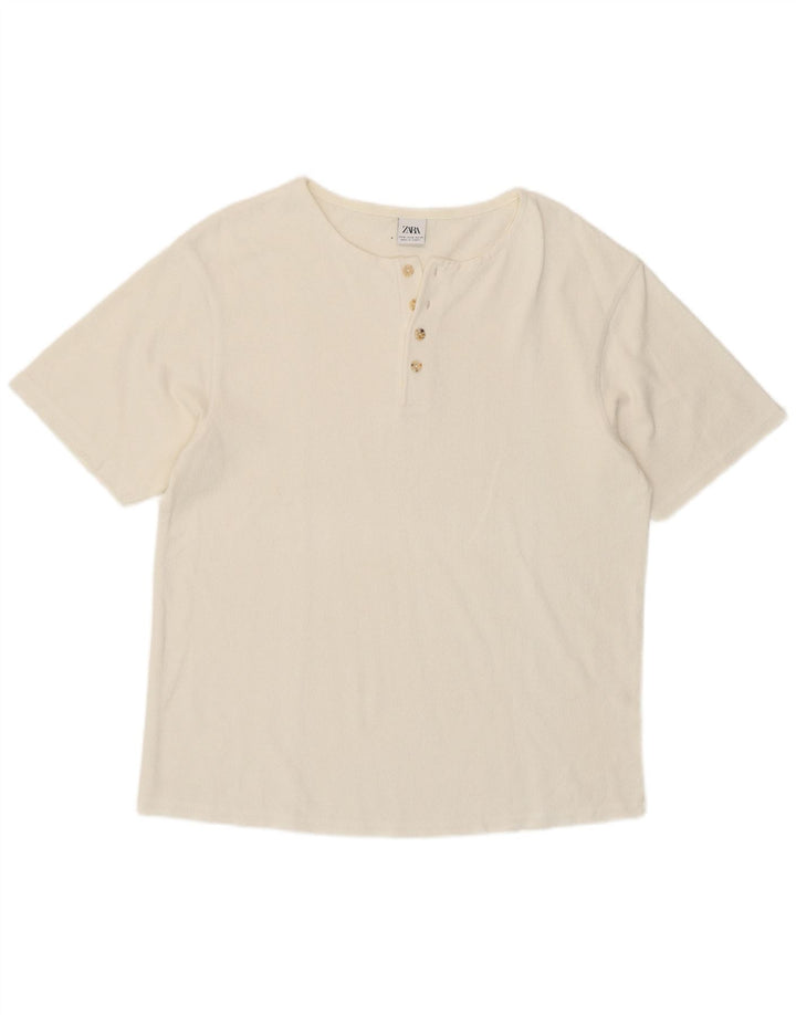 T-shirt Zara da uomo Top bianca media