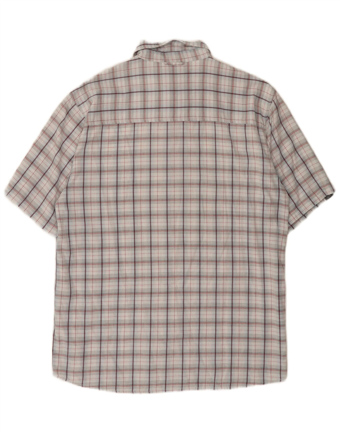 TRESPASS Mens Short Sleeve Shirt Large Grey Check Cotton