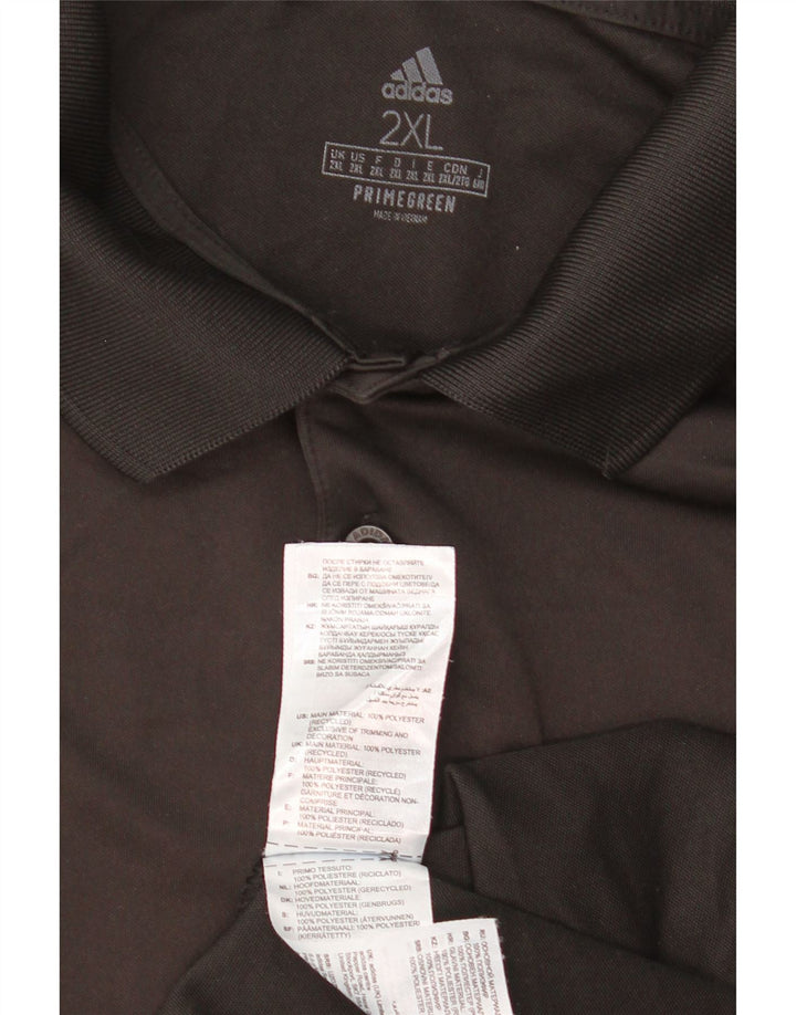 Polo ADIDAS da uomo 2XL nera in poliestere