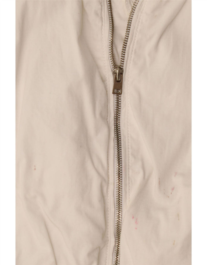 Giubbotto bomber corto da donna Zara UK 16 grande cotone bianco