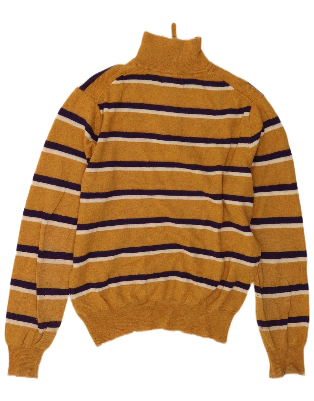 Maglione Kappa da uomo con zip e collo in lana d'agnello a righe grandi gialle