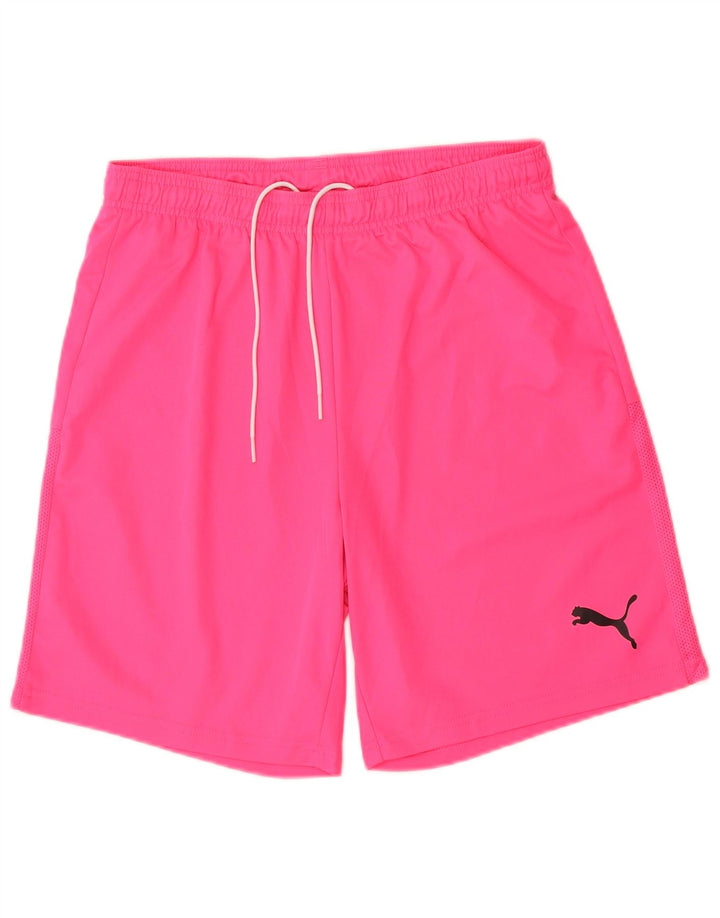 Pantaloncini sportivi da uomo Puma in poliestere rosa medio