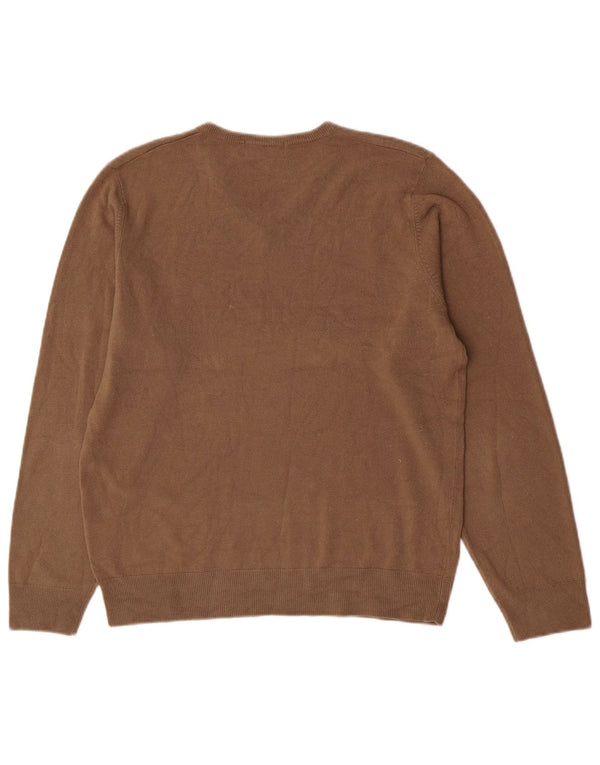Maglione da uomo con scollo a V Marks & Spencer in acrilico beige medio