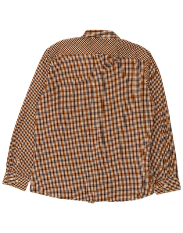 Camicia da uomo Ben Sherman grande in cotone a quadretti marrone