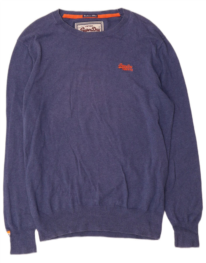 Maglione maglione da uomo con scollo a barca Superdry grande blu
