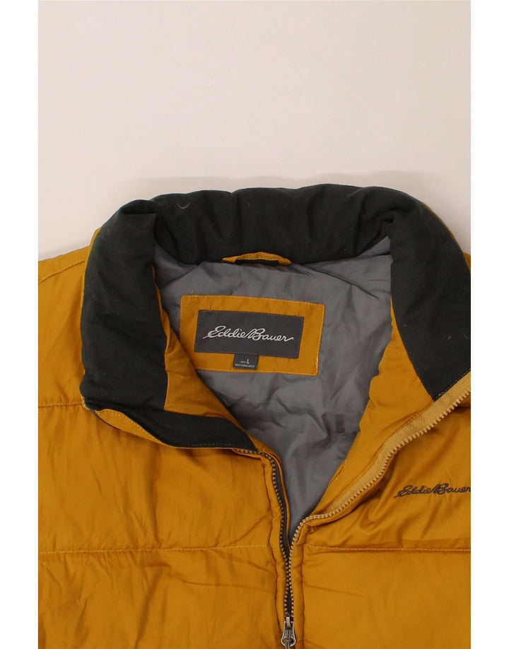 EDDIE BAUER Mens Padded Gilet UK 40 Large Yellow Polyester Vintage Eddie Bauer and Second-Hand Eddie Bauer from Messina Hembry 