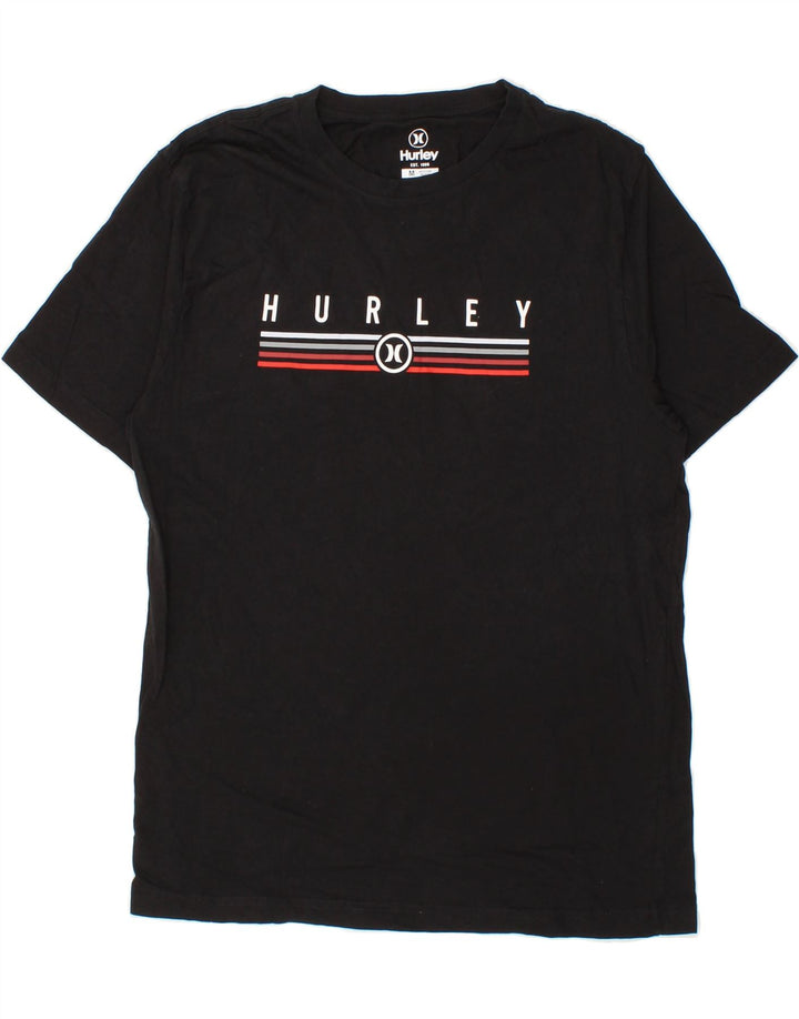 HURLEY Mens Graphic T-Shirt Top Medium Black Cotton Vintage Hurley and Second-Hand Hurley from Messina Hembry 