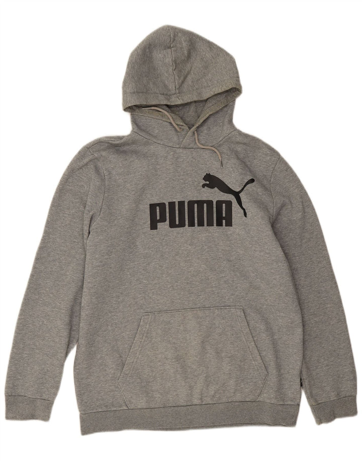 Felpa con cappuccio grafica da uomo Puma in cotone grigio medio