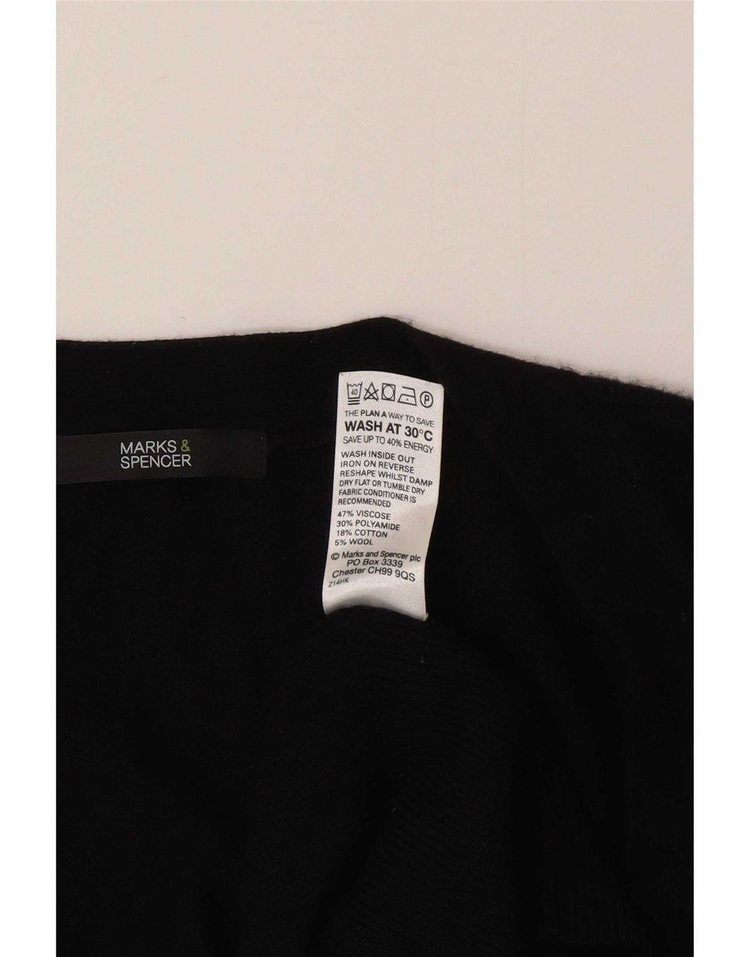Maglione cardigan lungo da donna Marks & Spencer UK 12 Viscosa nera media