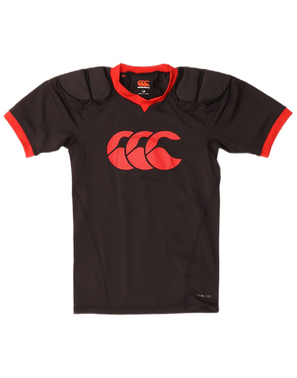 T-shirt grafica per ragazzi Canterbury Top 10-11 anni Large Black Colourblock