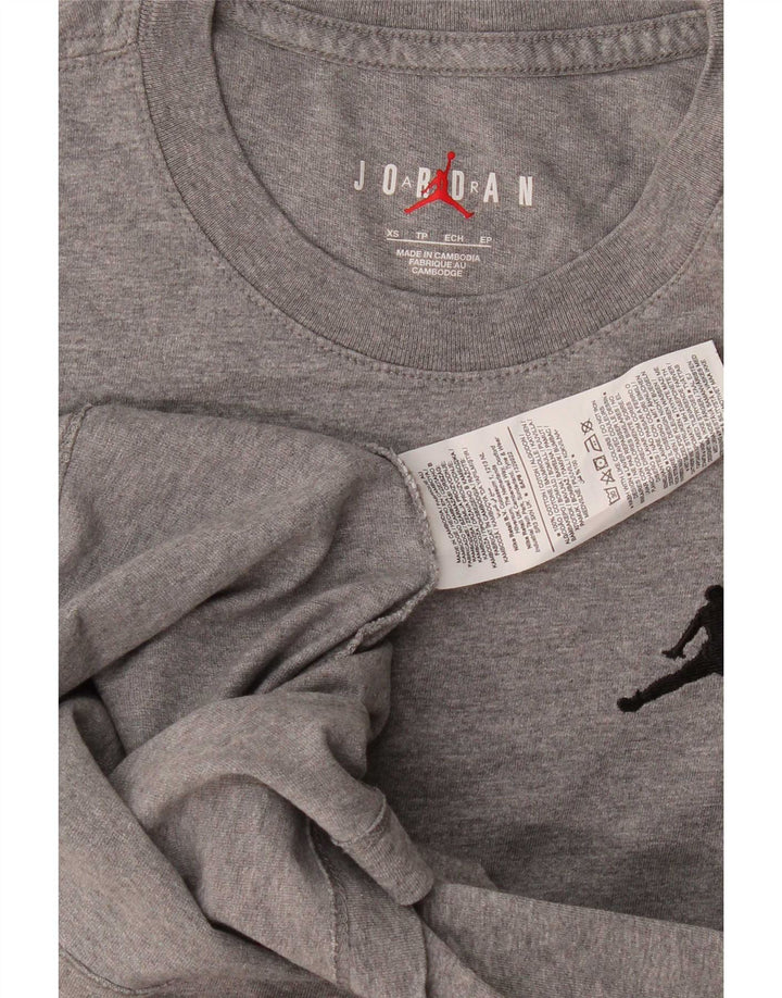 T-shirt Jordan da uomo Top XS in cotone chiazzato grigio