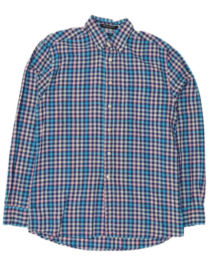 Gant Camicia da uomo E-Z Fit in cotone a quadretti blu medio
