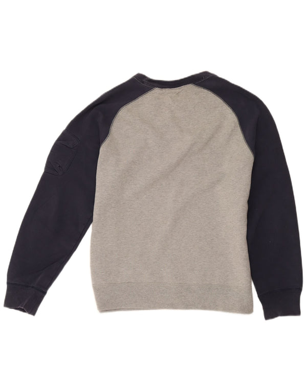Felpa con grafica Nike da donna, maglione UK 16, grande, cotone color block grigio