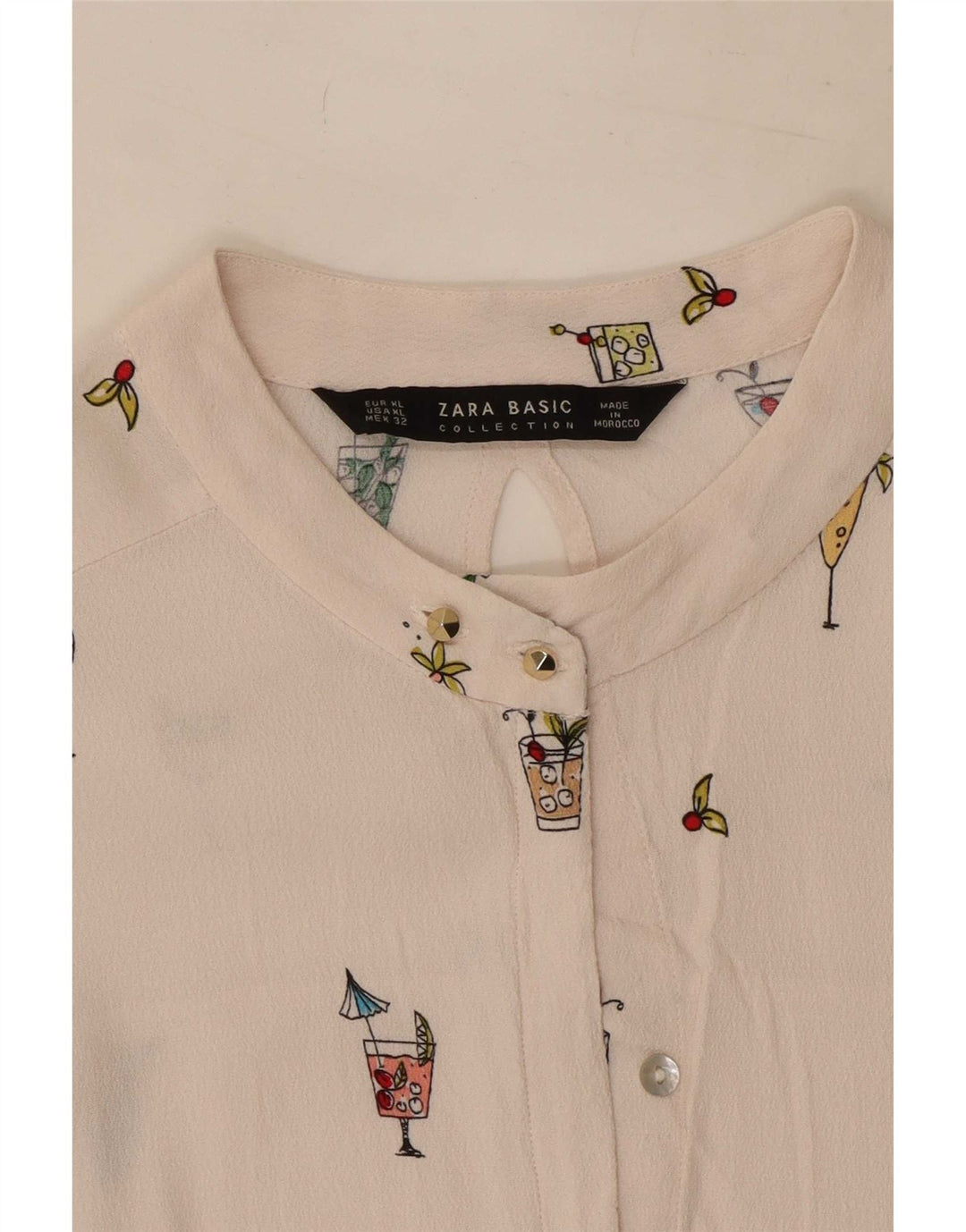 Camicetta da donna con motivo astratto Zara UK 18 XL Bianca