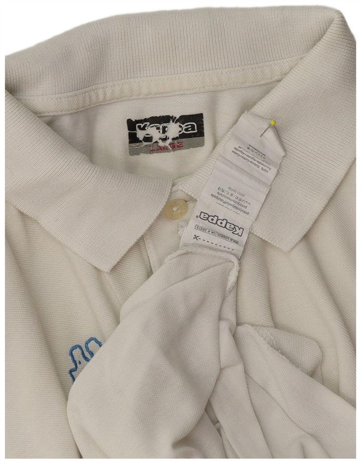 Polo Kappa Uomo Large Bianca In Cotone