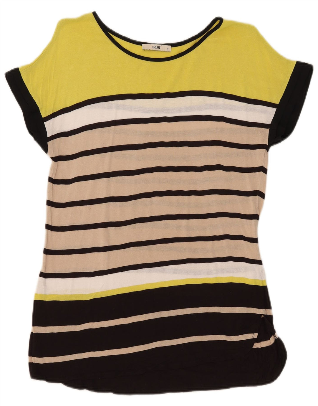 T-shirt da donna Oasis Top UK 10 piccola a righe multicolore