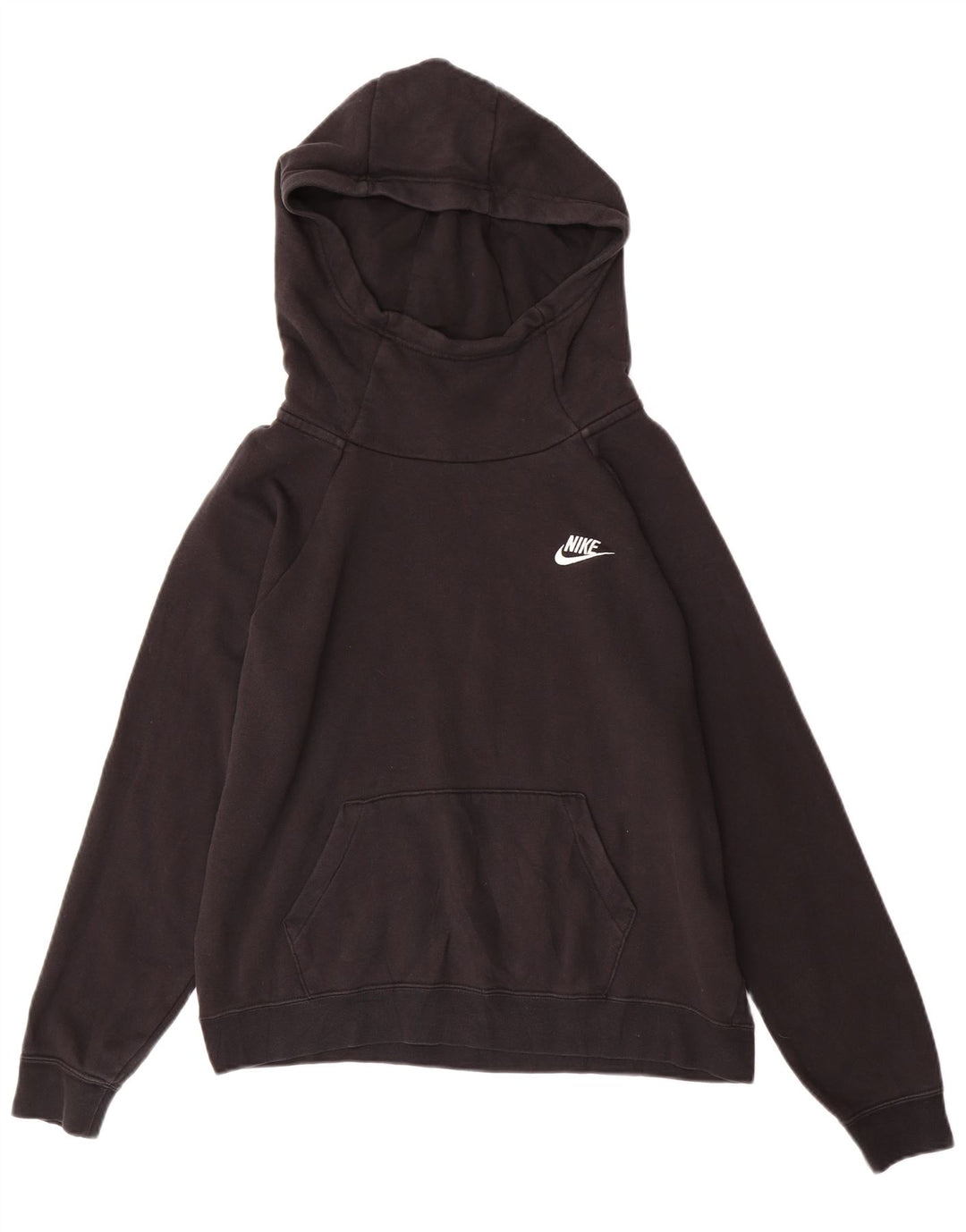 NIKE Womens Hoodie Jumper UK 14 Medium Black Cotton