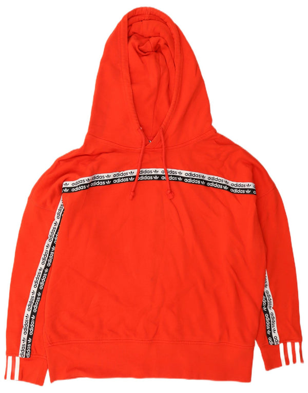 Felpa con cappuccio grafica da donna Adidas UK 14 blocco colore arancione medio