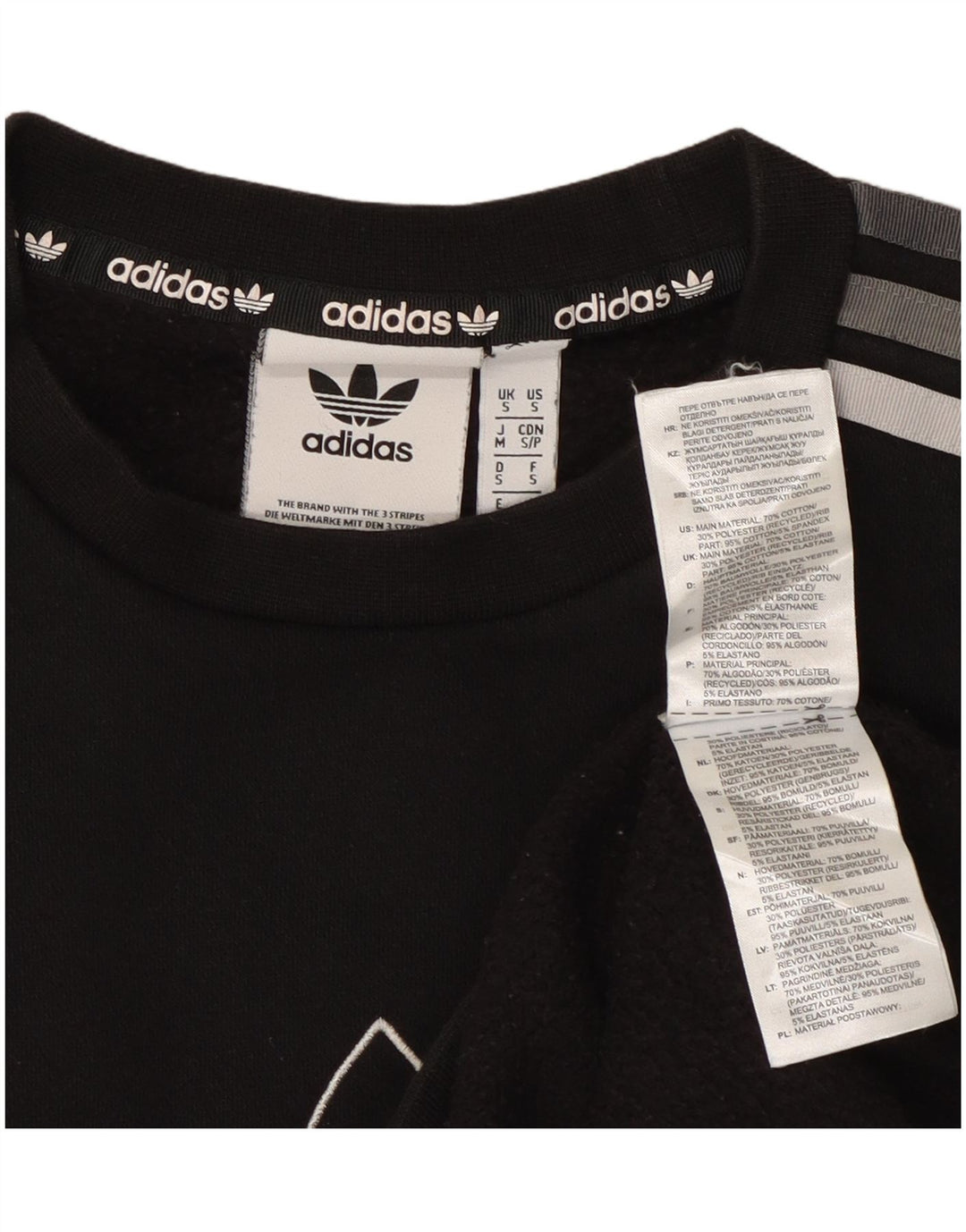 Felpa grafica da uomo Adidas Maglione piccolo cotone nero