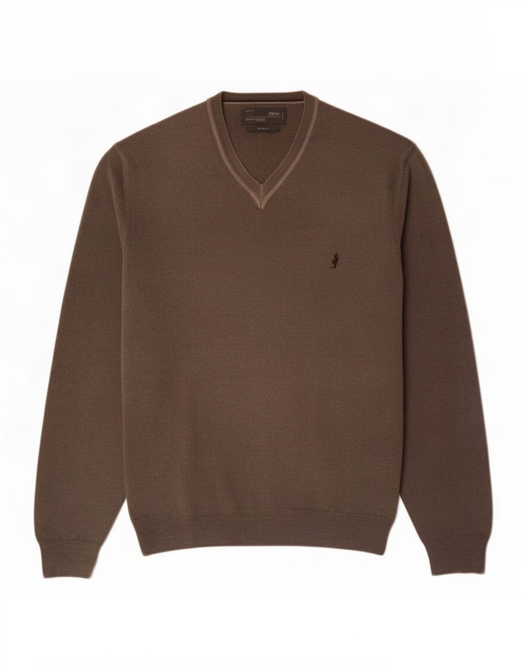 Marlboro Classics Maglione da uomo con scollo a V, grande, in lana marrone