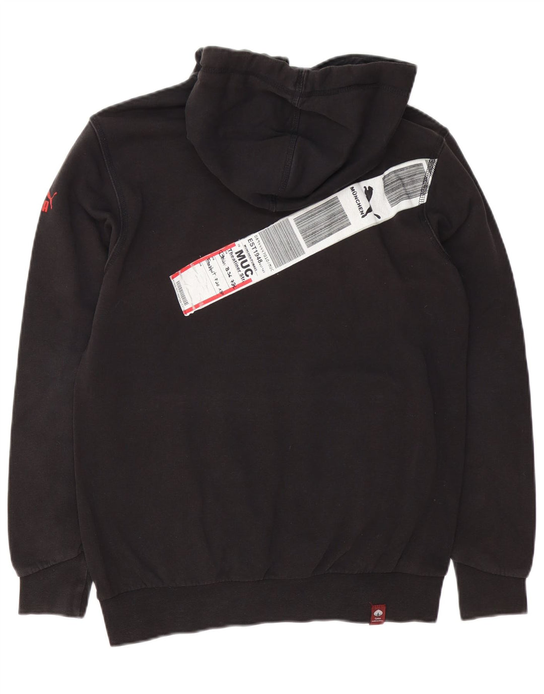Felpa con cappuccio grafica Puma Munchen da uomo piccola nera