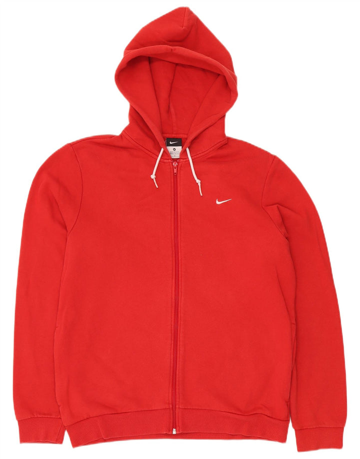 Maglione con cappuccio e zip da uomo NIKE in cotone rosso medio