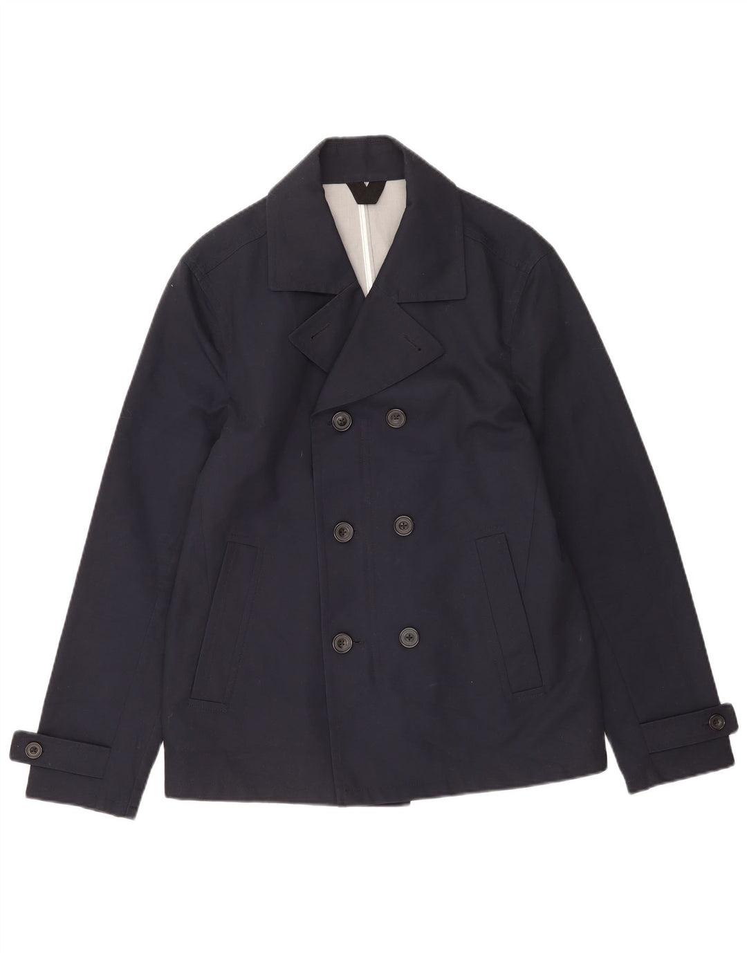 Cappotto da marinaio da uomo Marks & Spencer UK 38/40 piccolo cotone blu navy