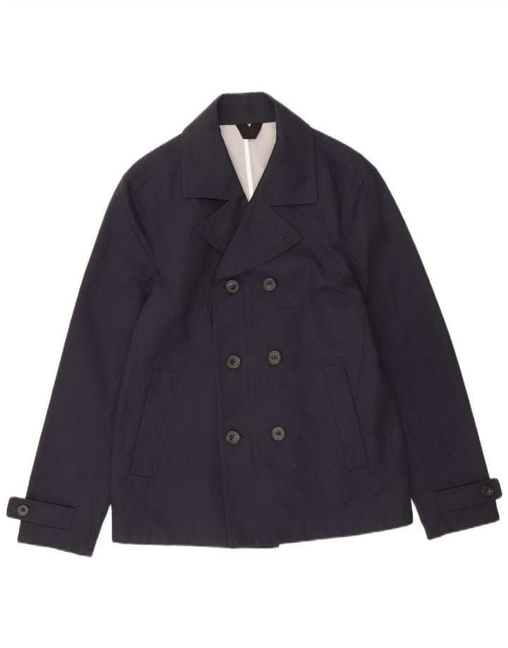 Cappotto da marinaio da uomo Marks & Spencer UK 38/40 piccolo cotone blu navy