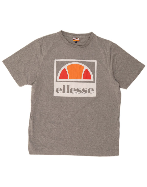 T-shirt grafica da uomo Ellesse Top XL in cotone grigio
