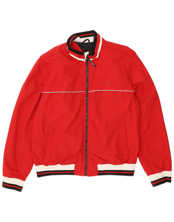Giubbotto bomber da uomo Tommy Hilfiger UK 42 XL Nylon color block rosso