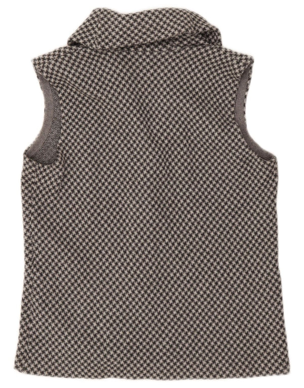 Top cardigan senza maniche da donna Chaps UK 14 Cotone pied de poule grigio medio