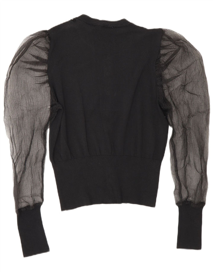 Top Cardigan Donna Zara Viscosa Nera Media