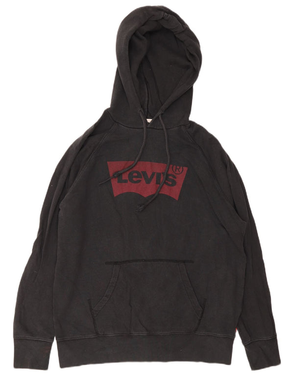 Maglione con cappuccio grafico da uomo Levi's in cotone nero medio